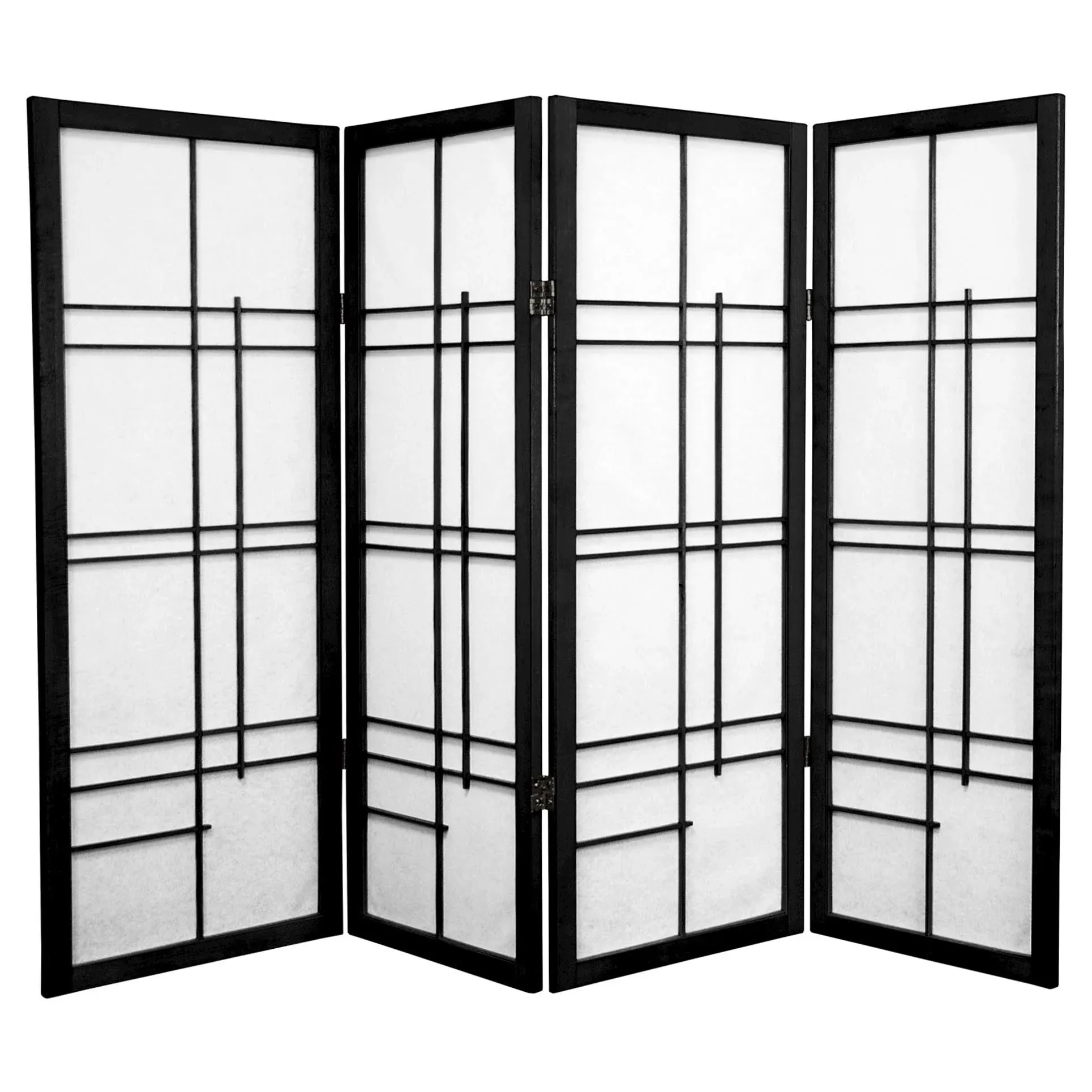 4 ft. Short Eudes Shoji Screen - Rosewood - 4 Panels