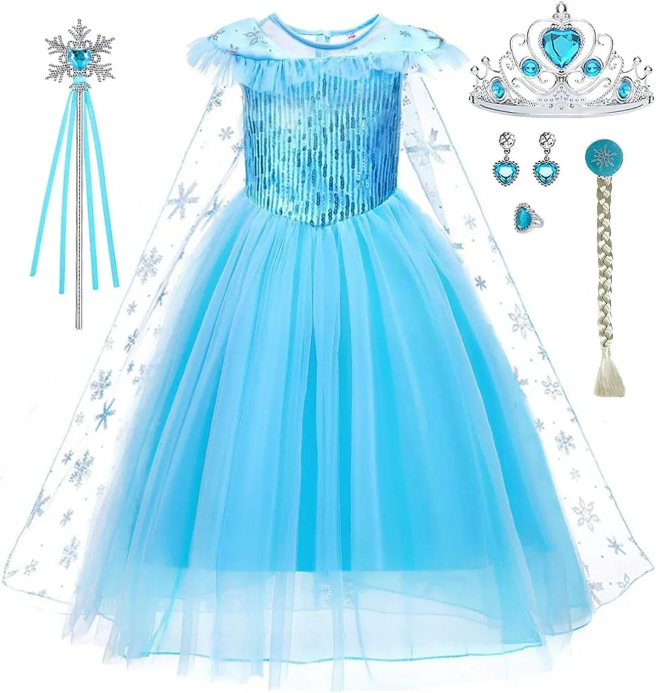 iTVTi Elsa Costume for Girls Toddler Elsa Dress Princess Halloween Birthday ...