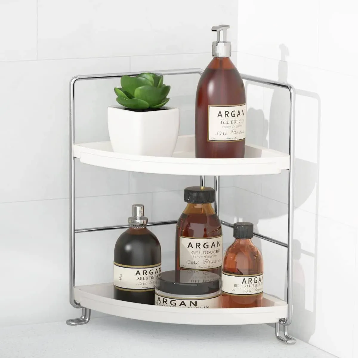 FSyueyun 2-Tier Corner Bathroom Countertop Organizer, Tiny Bedroom Dresser ...