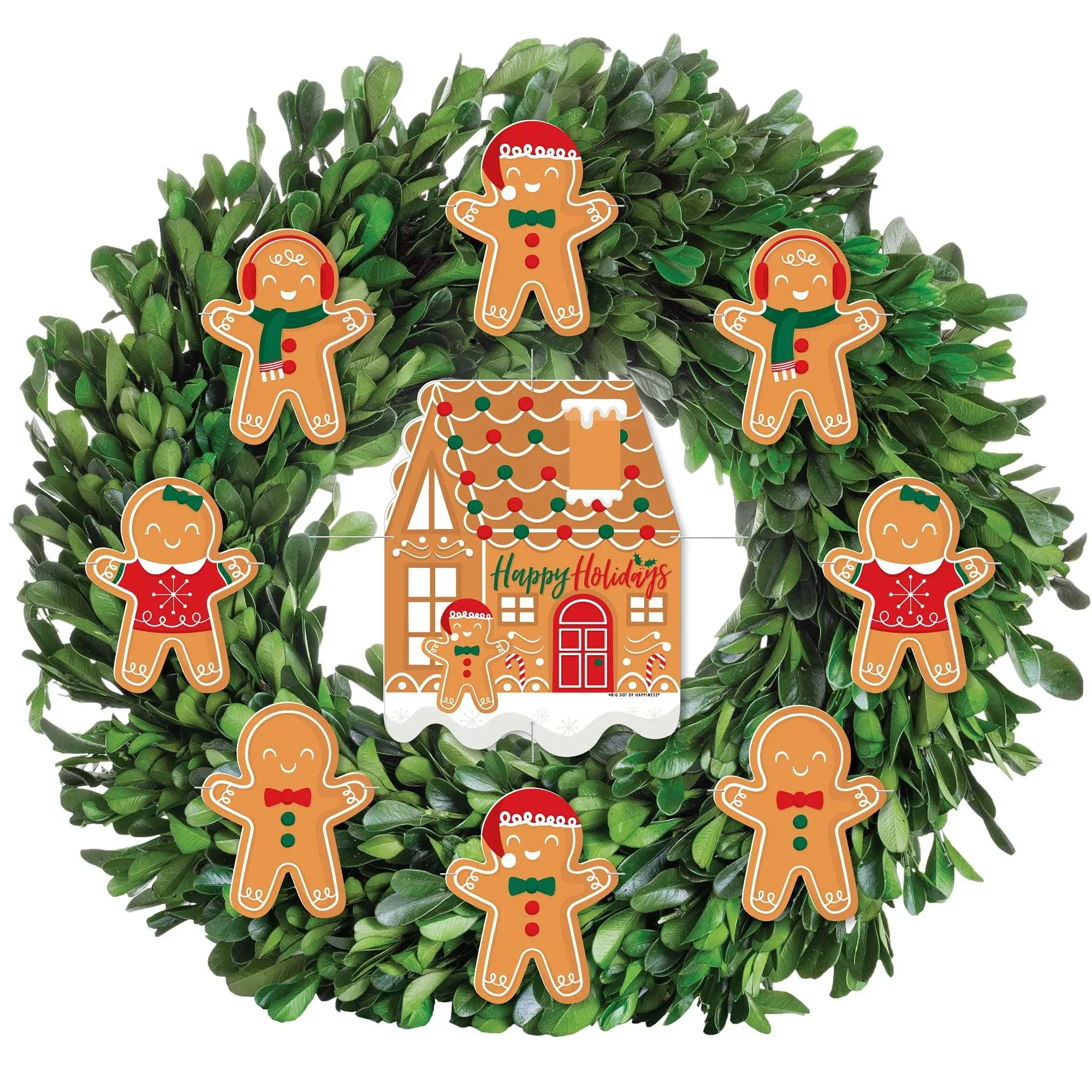 Big Dot of Happiness Gingerbread Christmas - Gingerbread Man Holiday Party DIY Decorations - Clothespin Garland Banner - 44 Pieces