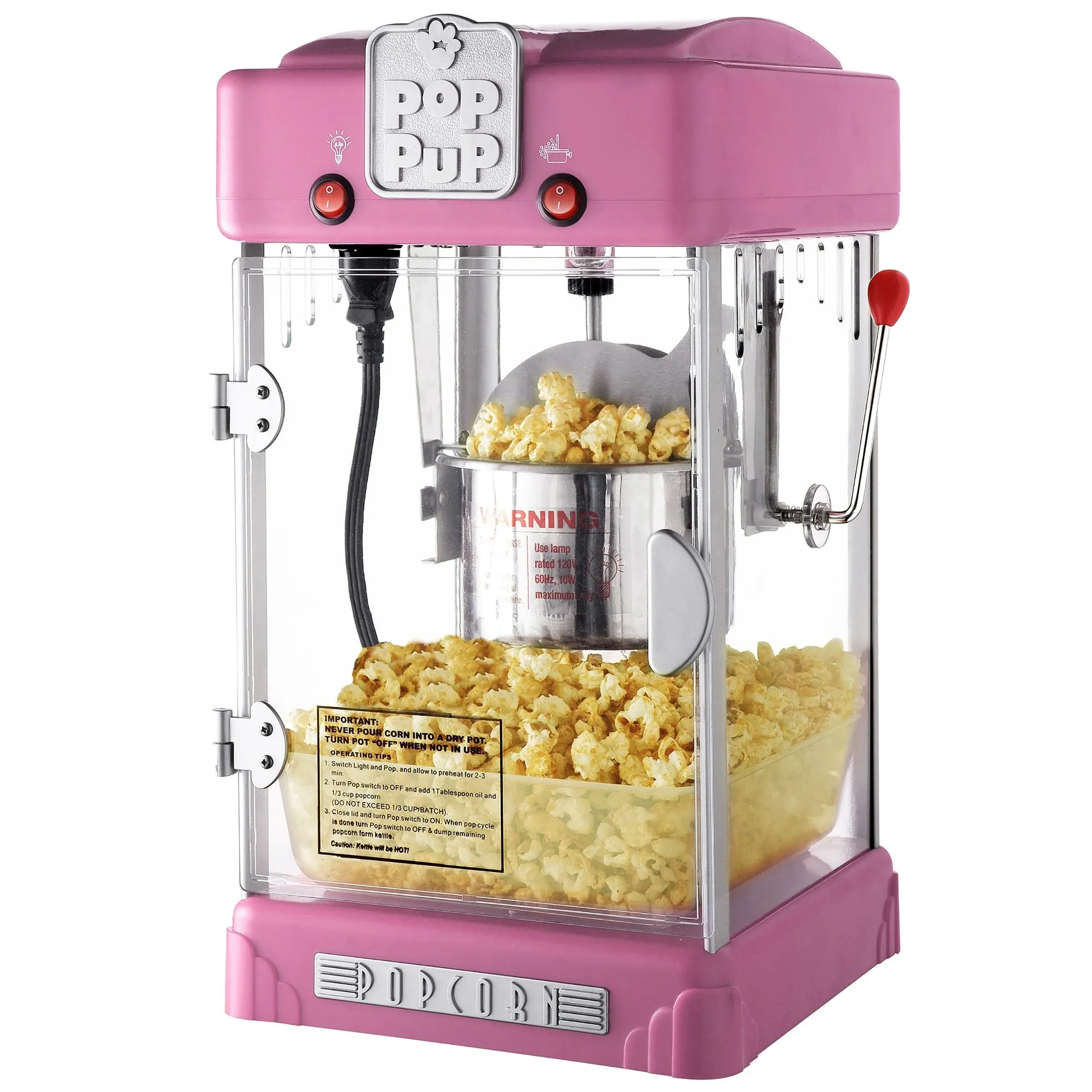 Great Northern Popcorn Pop Pup 2.5oz Countertop Popcorn Machine, Pink