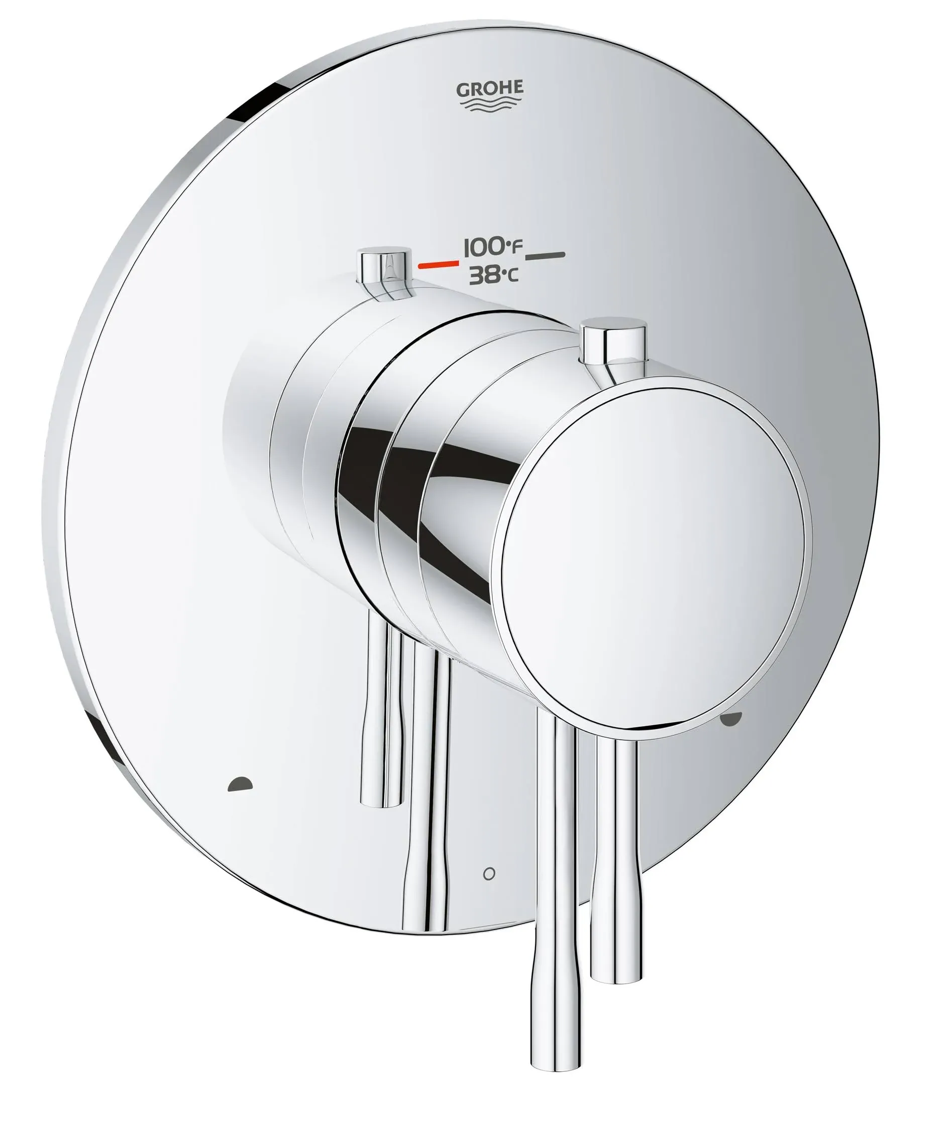 Grohe 19987001 Essence New 2-Handle Single Function Thermostatic Trim With Control Module, Starlight Chrome