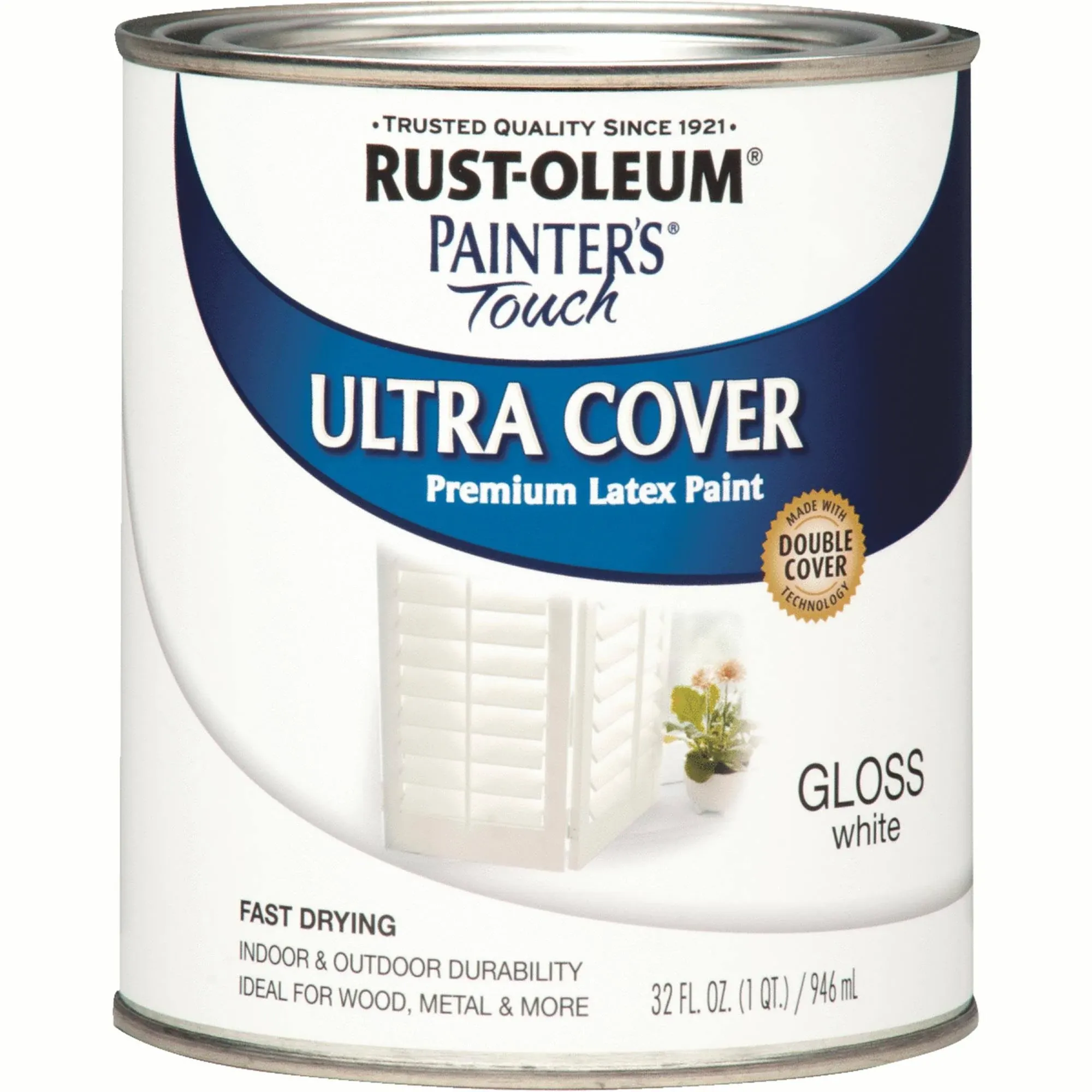 Rust-Oleum 1976502 Painter's Touch Ultra Cover Flat Black Paint - 1 qt