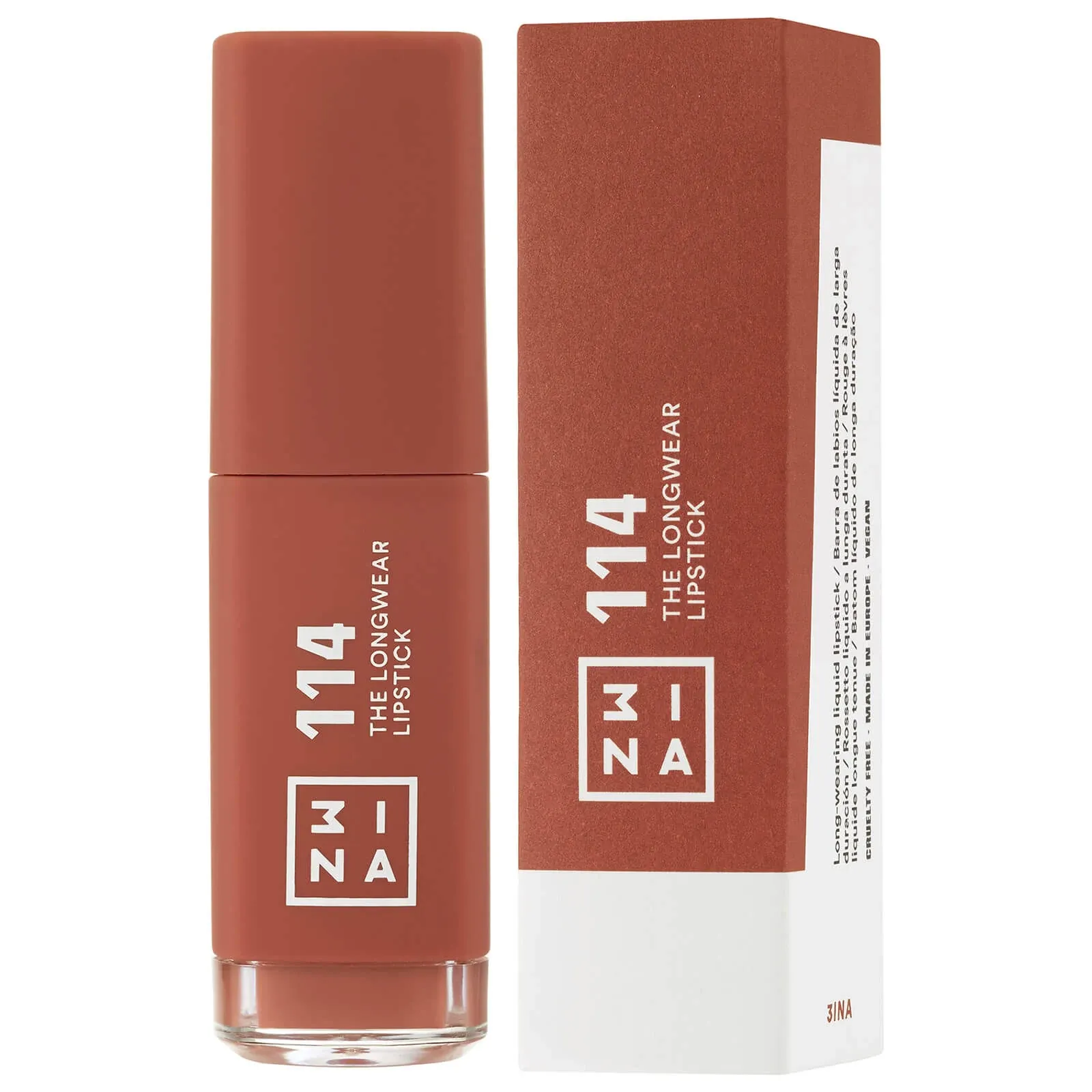 The Longwear Lipstick - 114 Brown by 3Ina for Women - 0.20 oz Lipstick