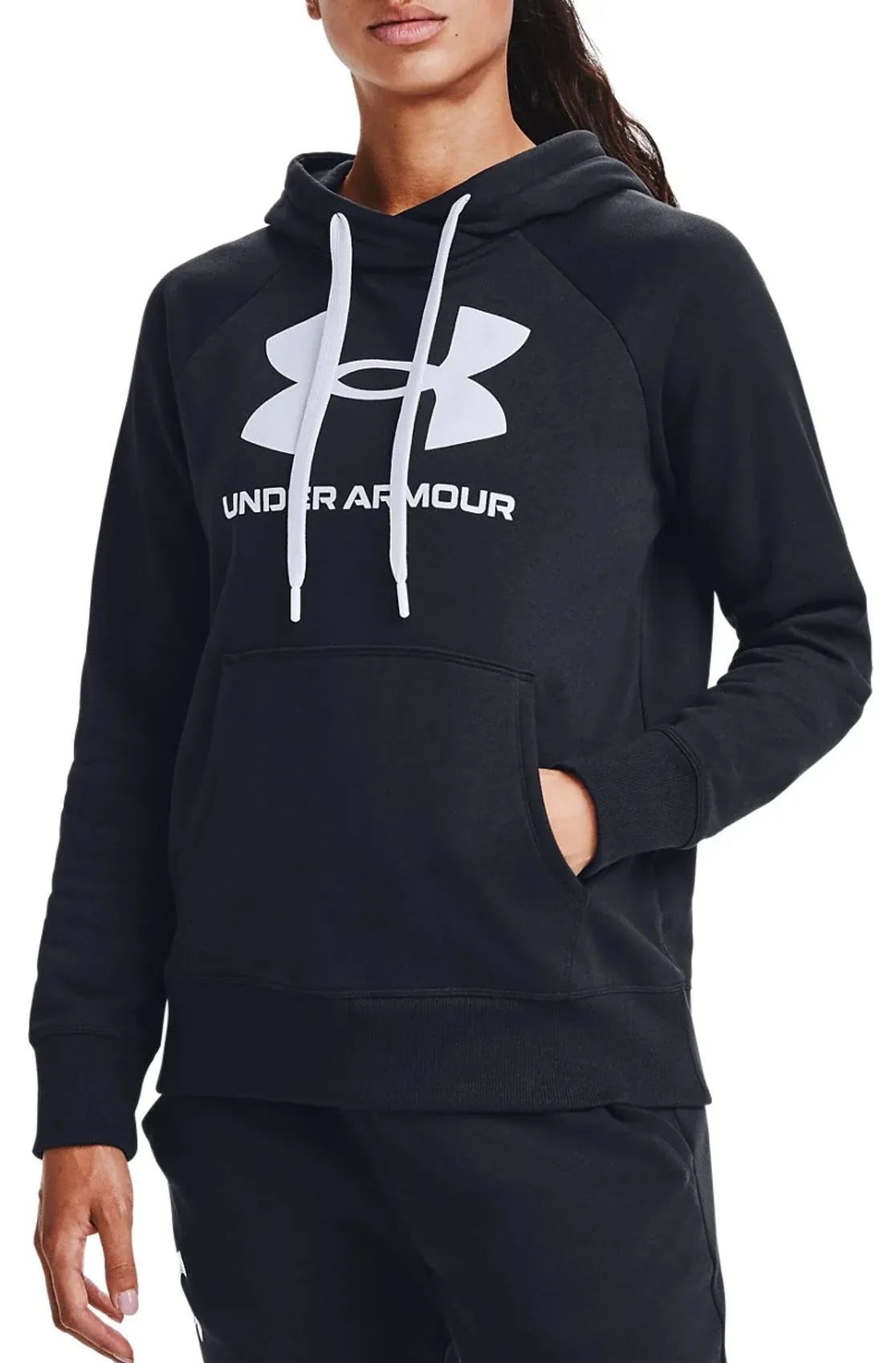 Under Armour Women's Rival Fleece Logo Hoodie - Black - S