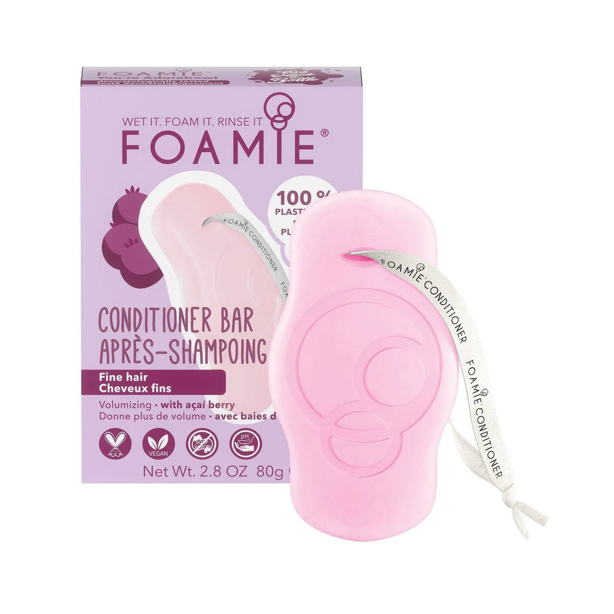 Foamie Natural Hair Conditioner Bar Soap-Free, Volume Conditioner for Fine Hair, Solid Conditioner for Men & Women, Cruelty, Paraben & Sulfate Free, Vegan & Plastic Free Packaging