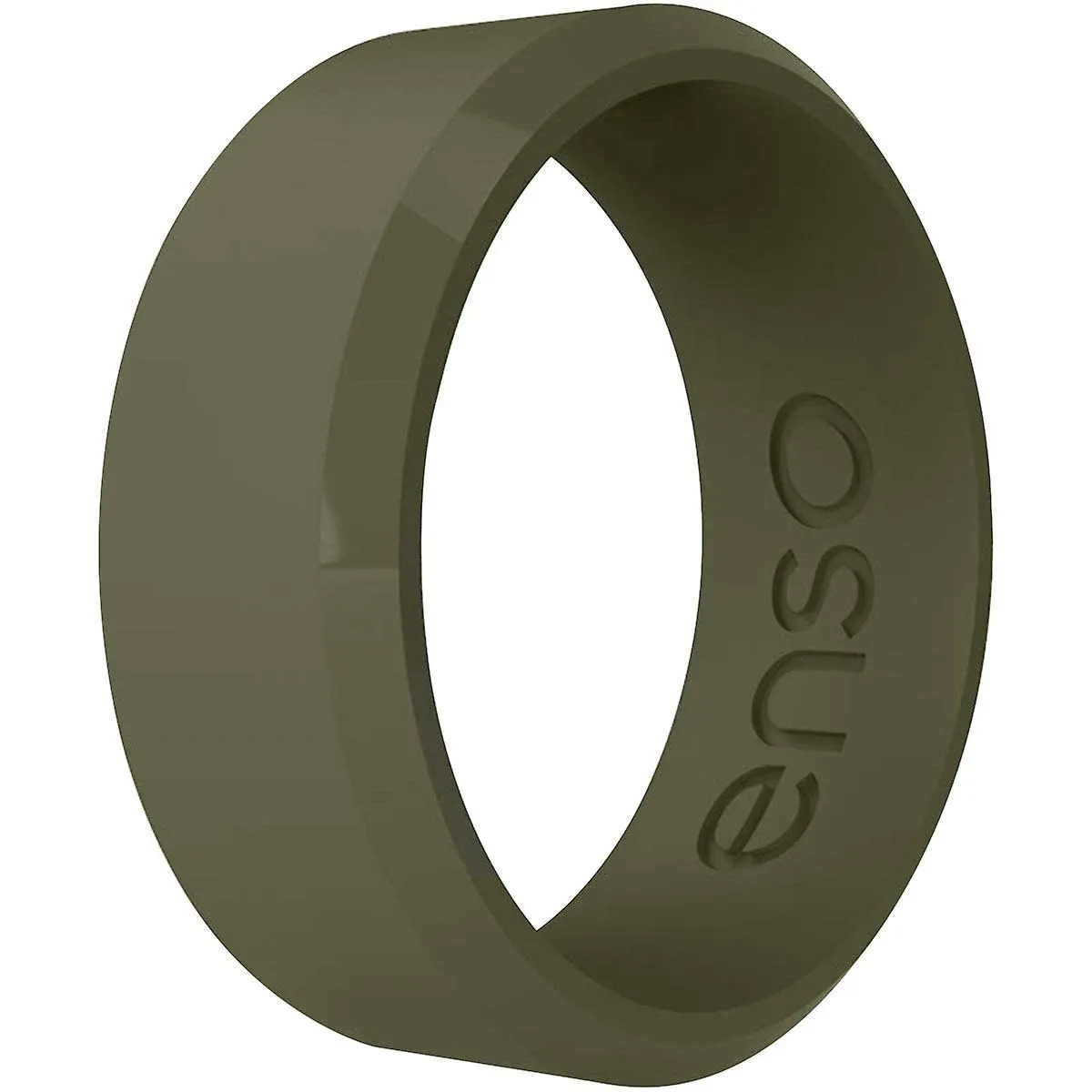 Enso Rings Bevel Classic Silicone Wedding Ring – Hypoallergenic Unisex Wedding Band – Comfortable Band for Active Lifestyle – 8mm Wide, 2.16mm Thick