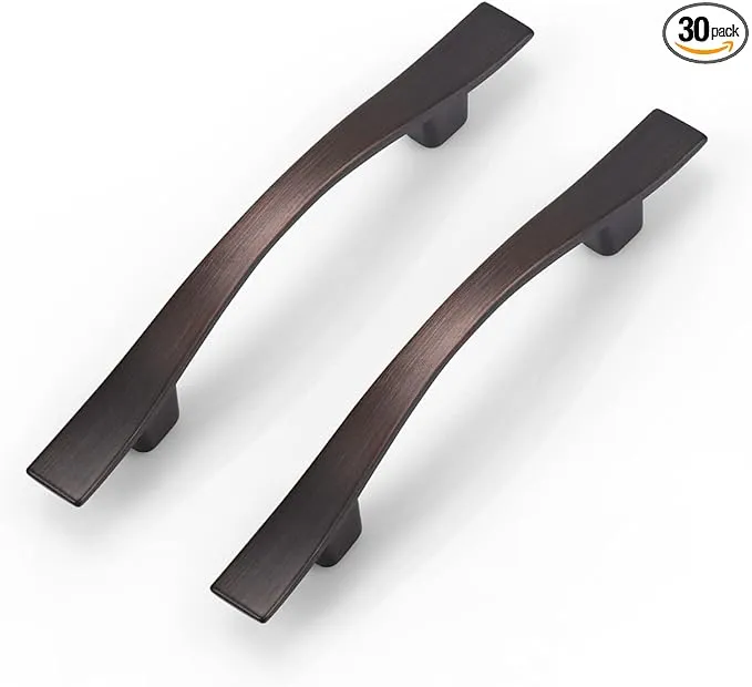 KNOBWELL 30 Pack 3 Inch Oil Rubbed Bronze Cabinet Pulls, Wave Style Vintage Bronze Drawer Pulls for Kitchen Bathroom Bedroom Vanity