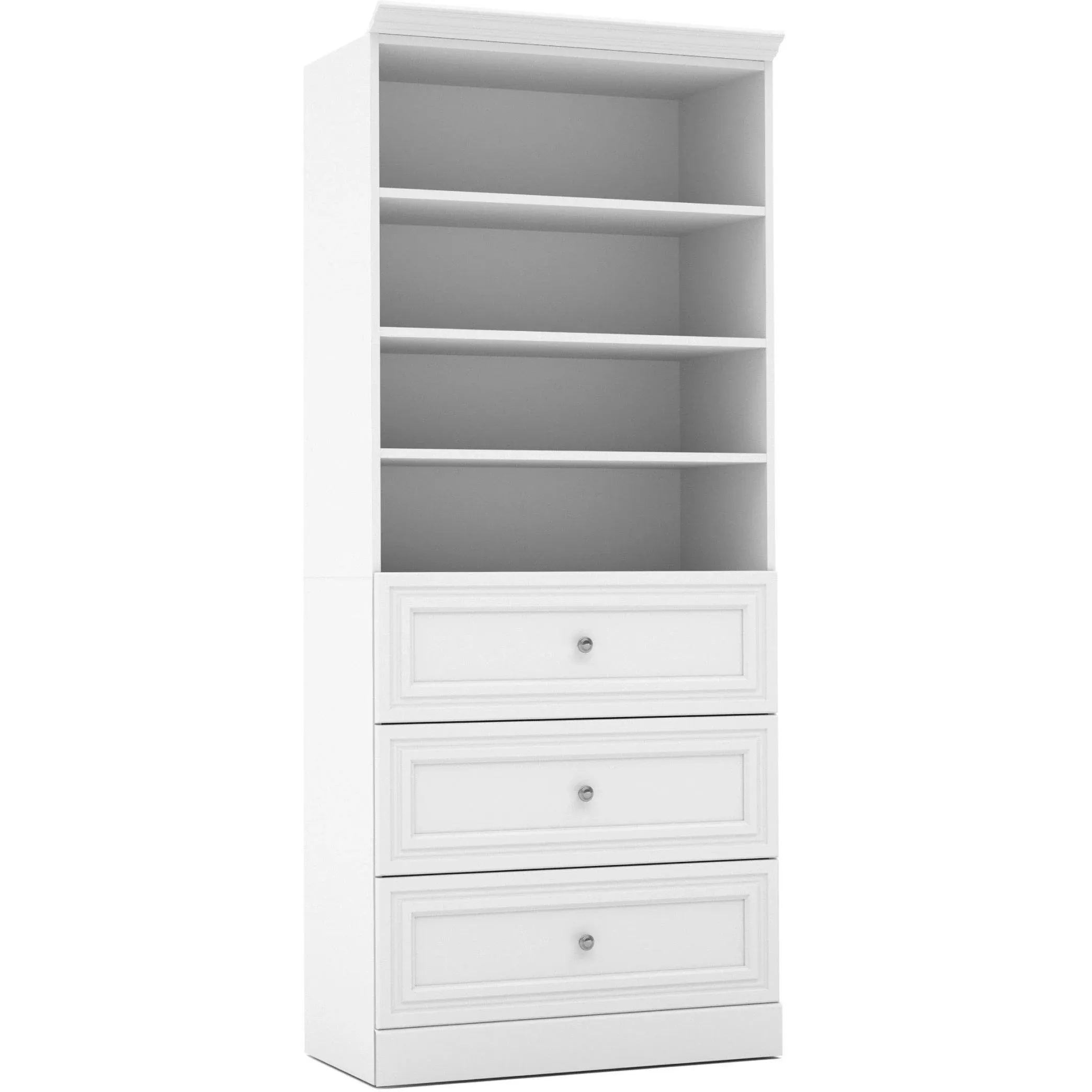 Versatile by Bestar 36" Storage Unit w/ 3-Drawer Set in White - Bestar 40850-17