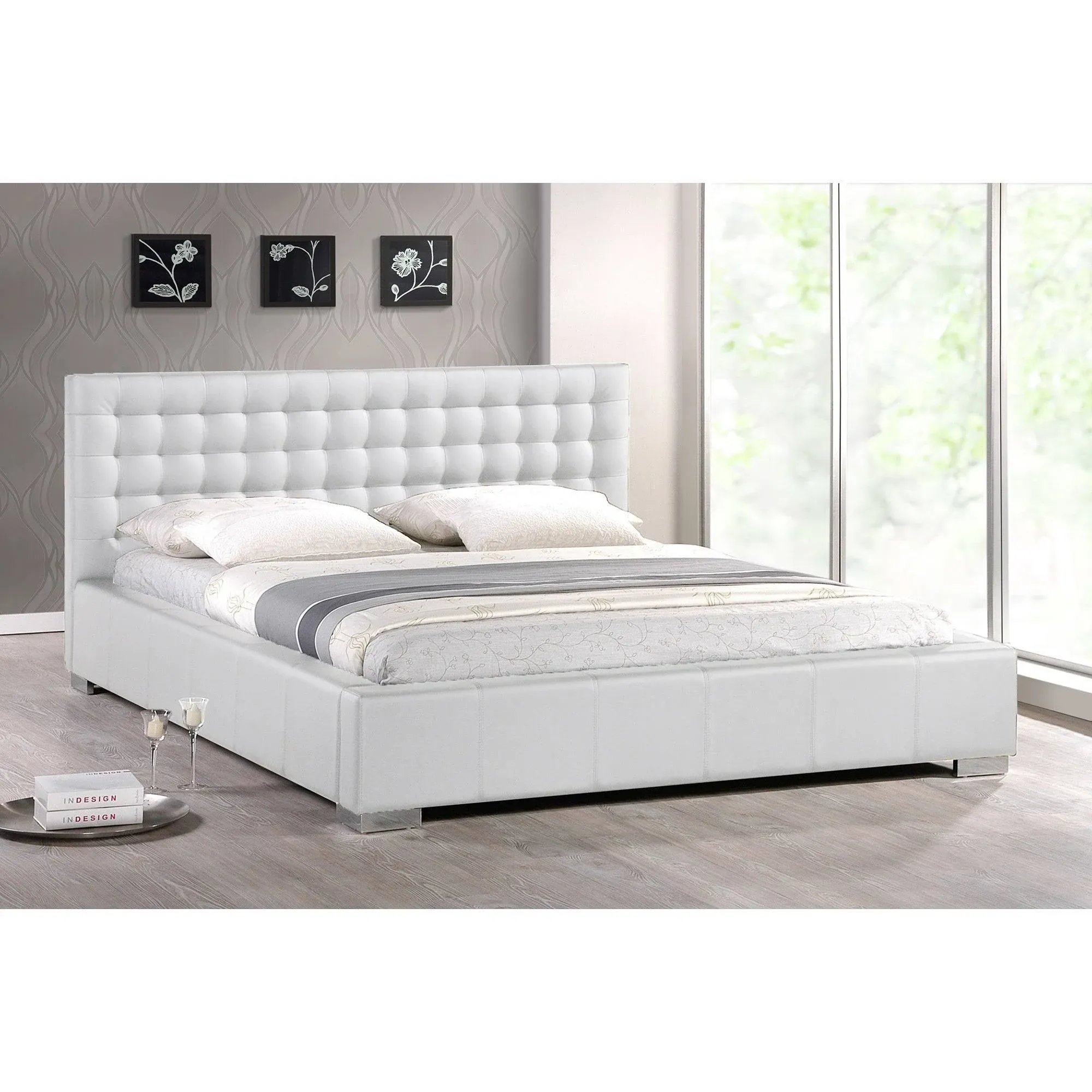 Baxton Studio Madison Black Modern Bed With Upholstered Headboard