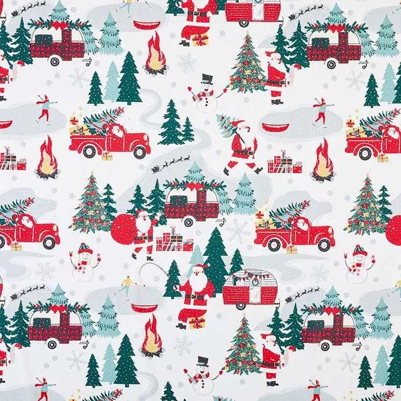 LTD Commodities Lakeside Christmas Camper Bath Collection Shower Curtain