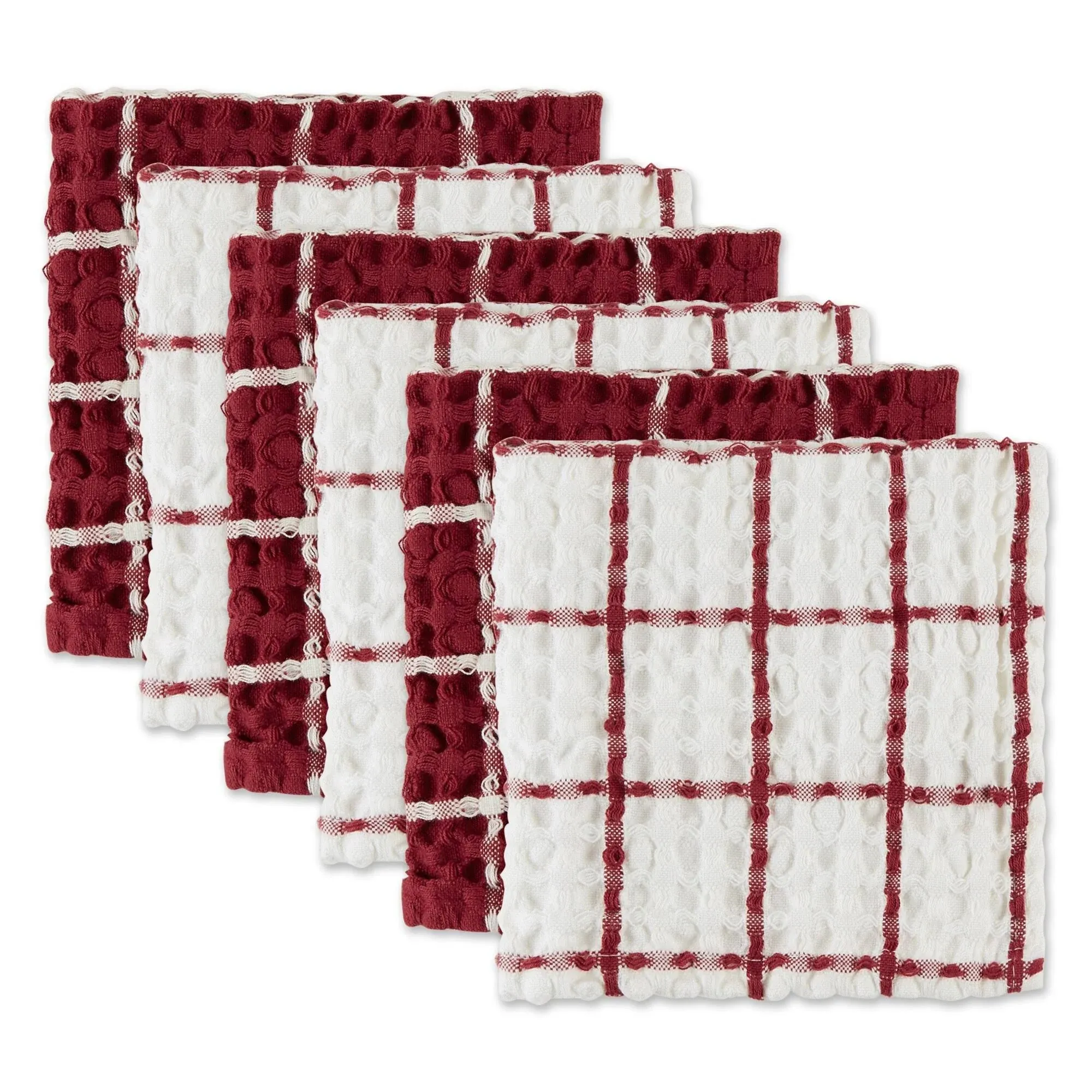 DII Washed Waffle Collection Oversized Preshrunk Ultra Absorbant, Dishcloth Set, 12x12, Sage, 6 Piece