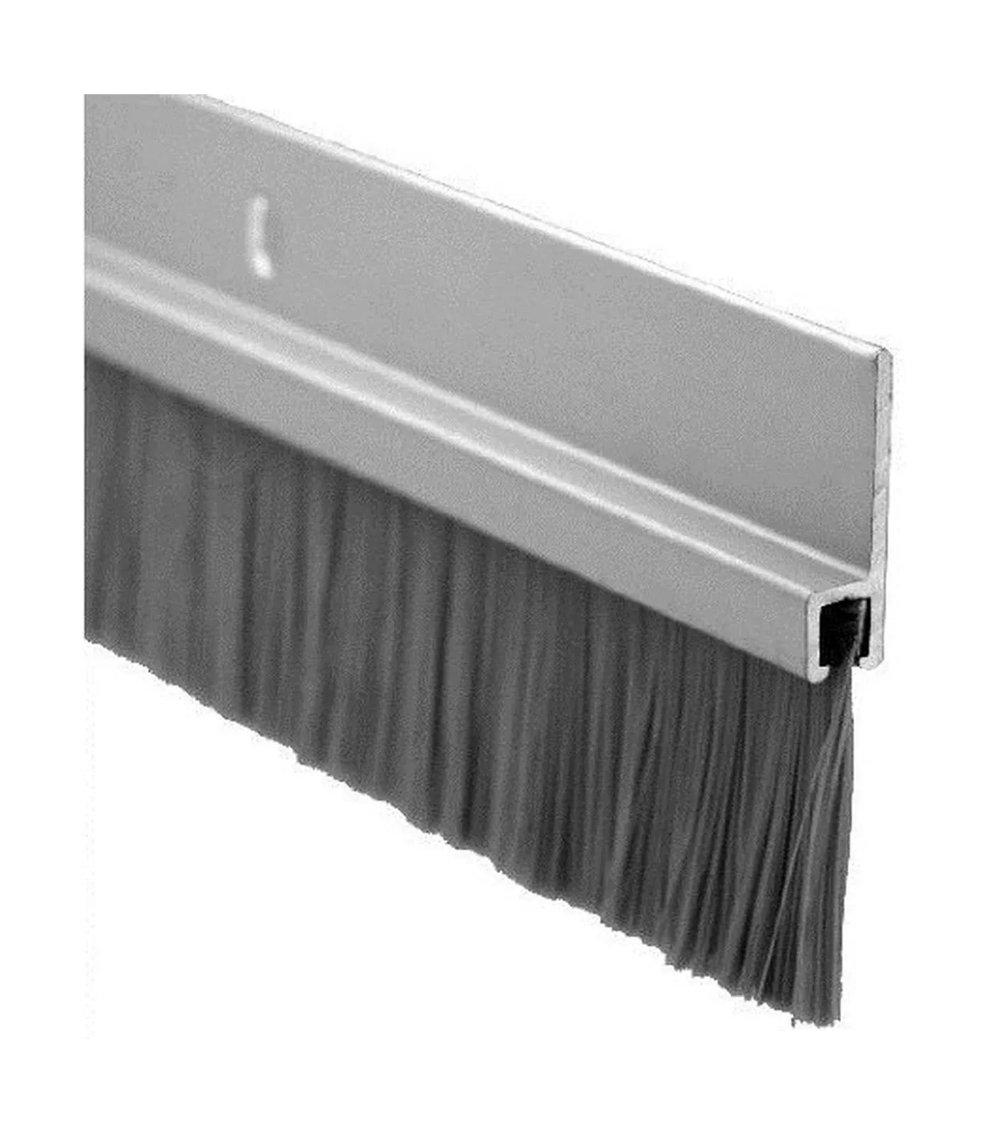 Pemko Door Bottom Sweep, Clear Anodized Aluminum with 1" Gray Nylon Brush insert ...