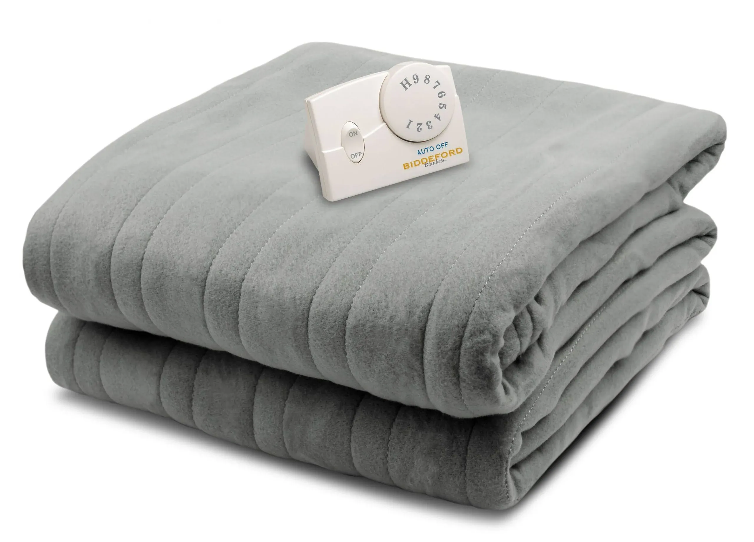 Biddeford Blankets Comfort Knit Fleece Heated Electric Blanket Twin Gray