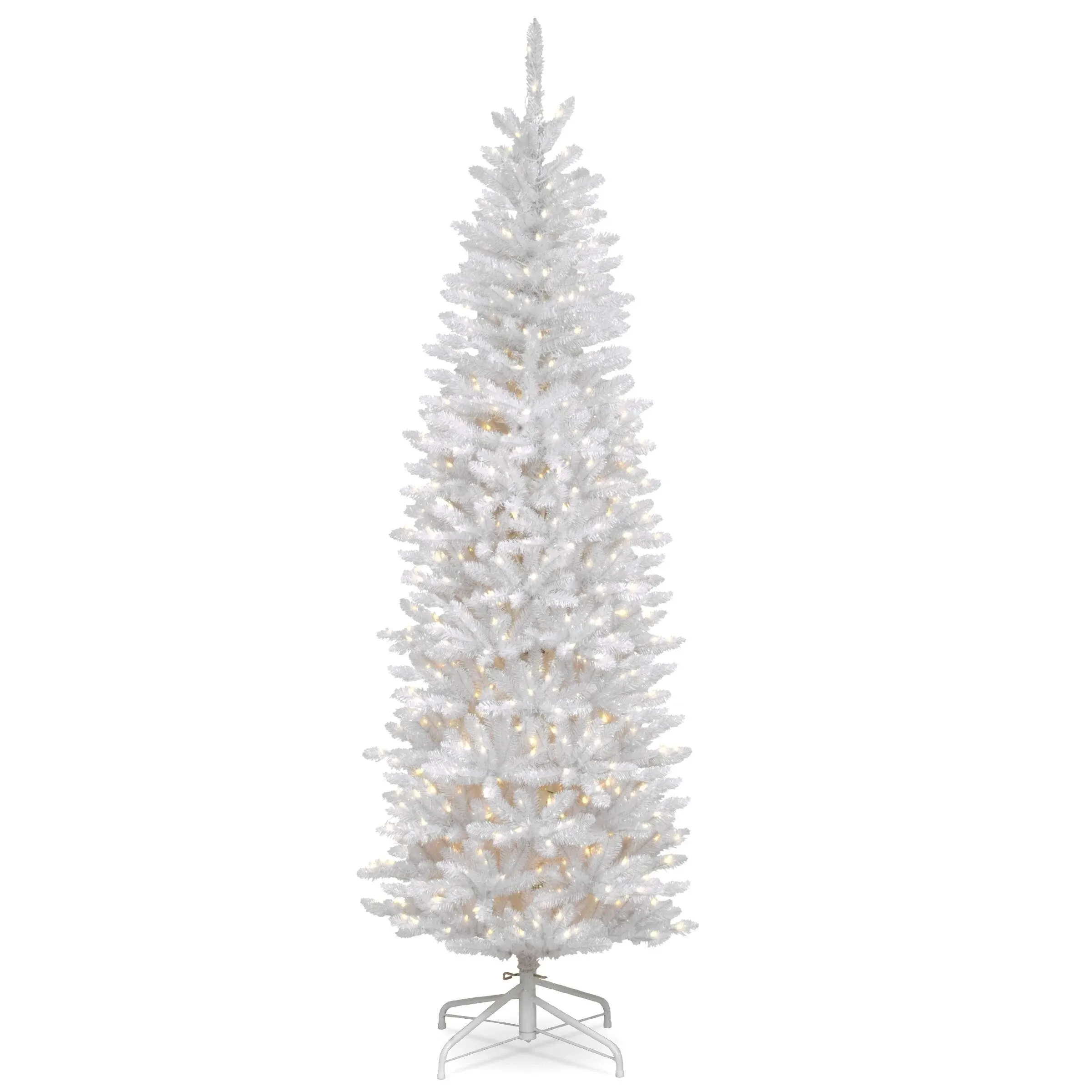 National Tree Company Kingswood White Fir Pencil Artificial Christmas Tree Clear Lights