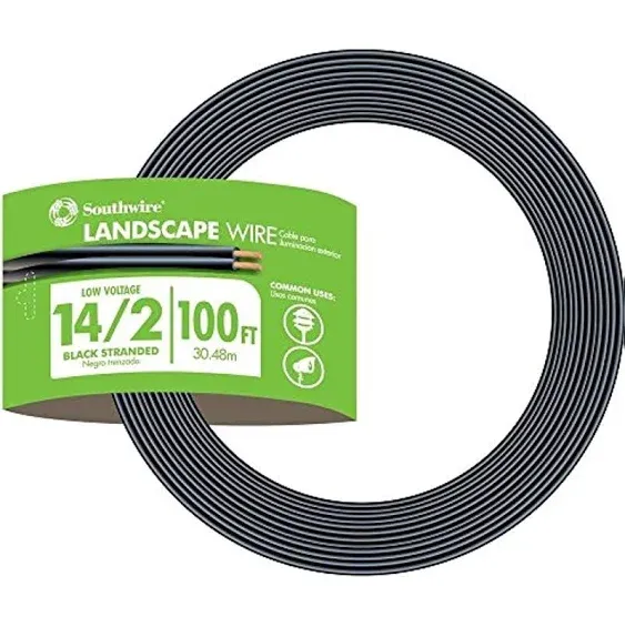 Woods Southwire 55213243 14/2 Low Voltage Outdoor Landscape Lighting Cable; 100-Feet; 100 ft; N; Foot