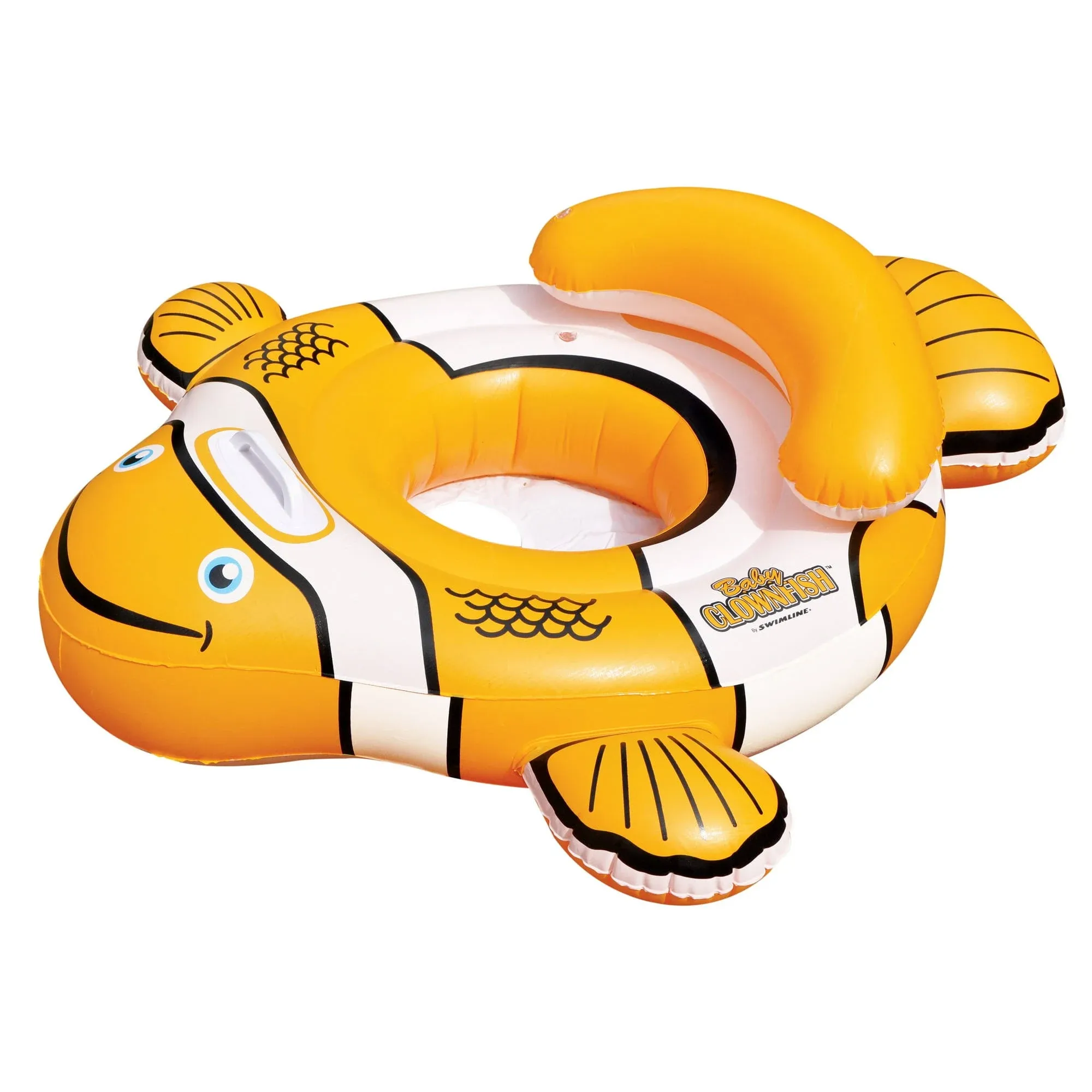 Swim Central 40'' Orange and White Inflatable Clownfish Baby Pool Float