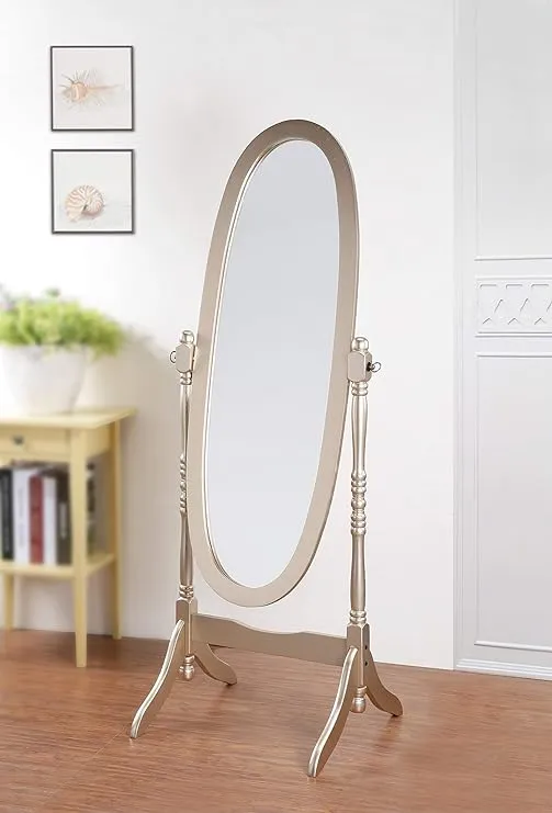 Roundhill Furniture Traditional Queen Anna Style Floor Cheval Mirror, Gold