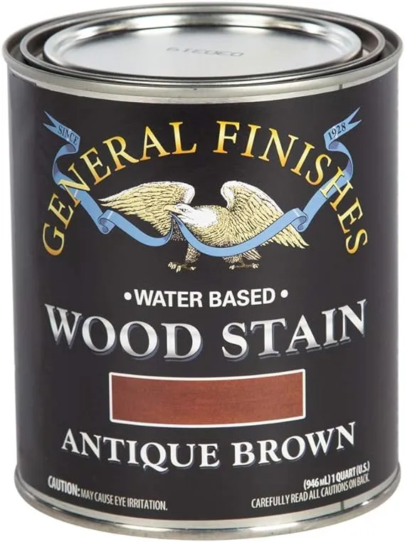 General Finishes Antique Brown Water Based Wood Stain, 1 Quart