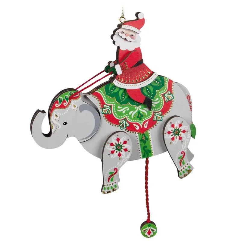 2022 Hallmark Keepsake PULL-STRING ELEPHANT Santa Christmas Tree Ornament