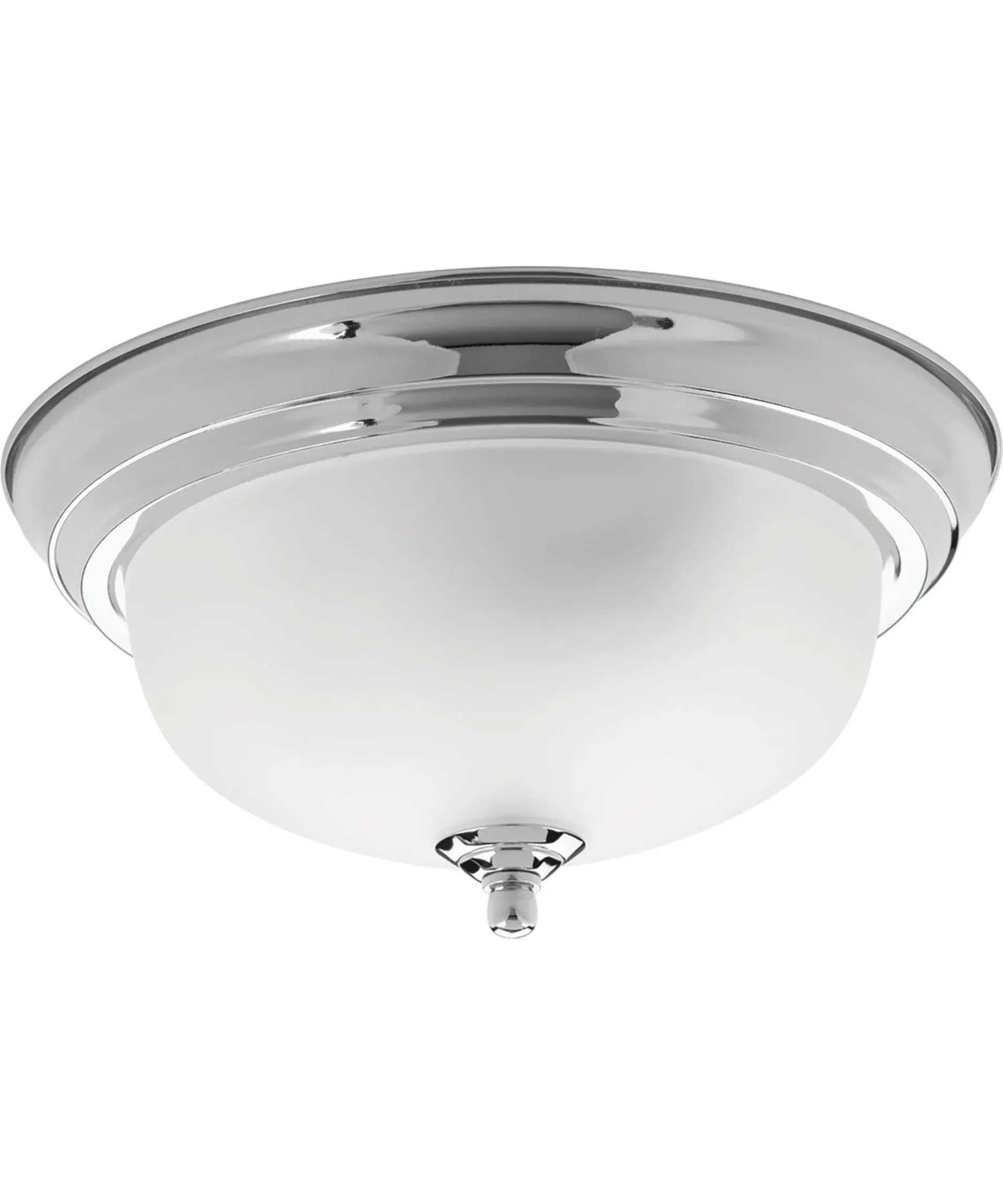 Progress Lighting P3924-09 One Light Flush Mount, Brushed Nickel Finish with Etched Alabaster Glass