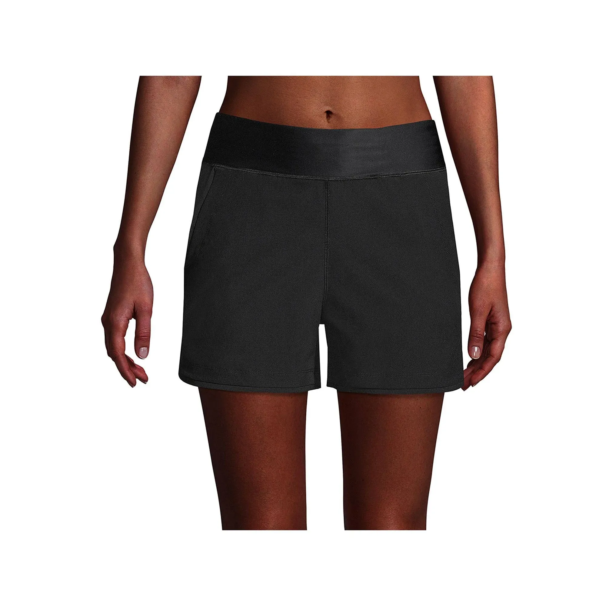 Lands' End Women's 3" Quick Dry Swim Shorts with Panty - 14 - Black