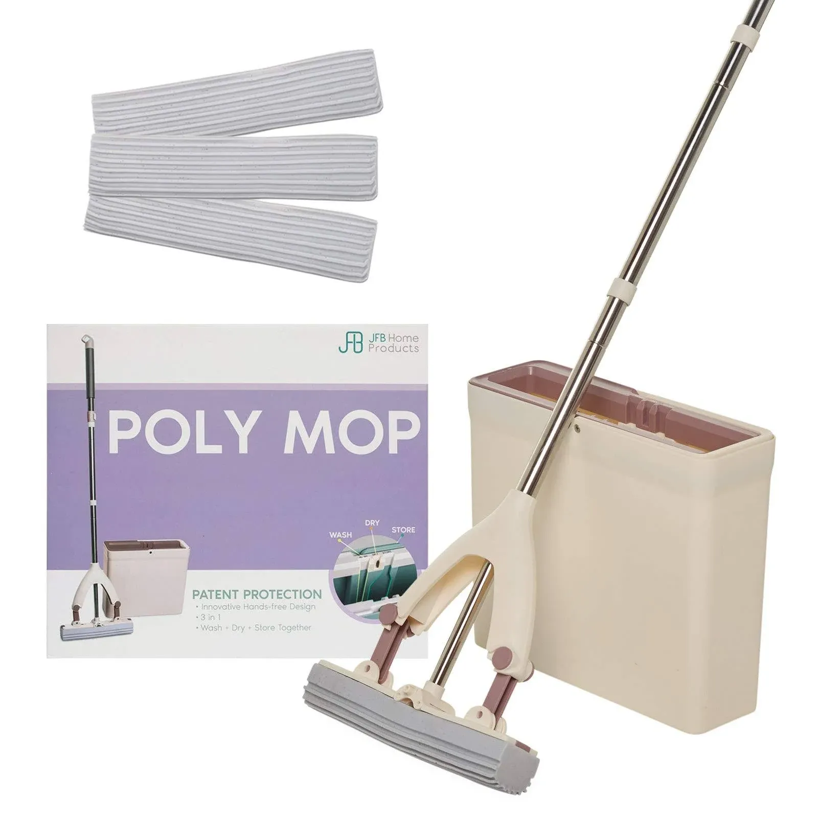 Poly Mop PVA Sponge Mop Bucket - Wash, Dry and Store Floor Cleaner - Ultra ABS