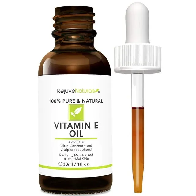 Vitamin E Oil - 100% Pure & Natural, 42,900 IU. Repair Dry, Damaged Skin from Surgery & Acne, Age Spots & Wrinkles. Boost Collagen for Moisturized, Youthful-looking Skin. d-alpha tocopherol