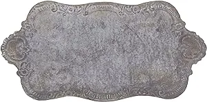 Decorative Metal Tray with Distressed Grey Finish