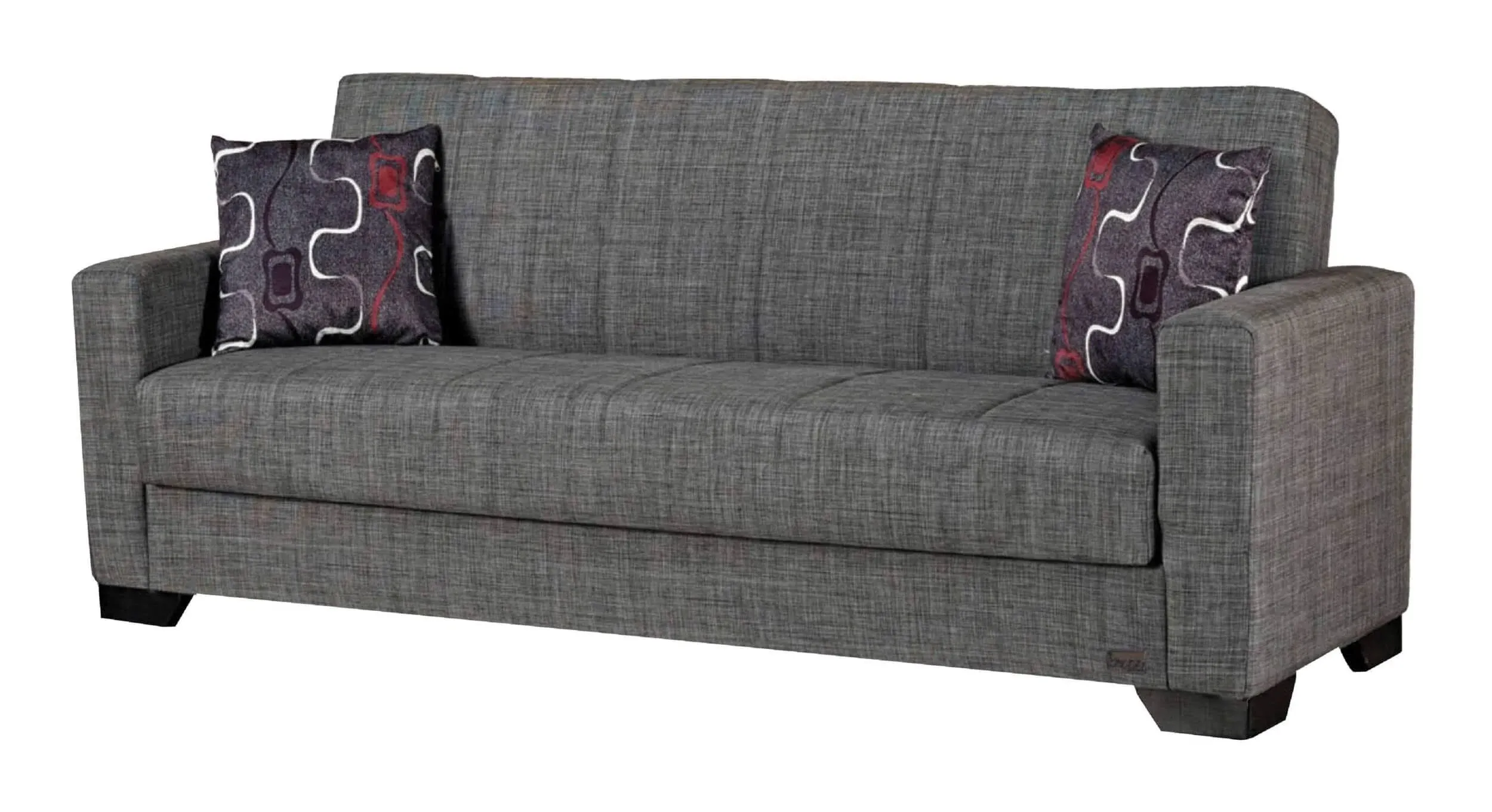 Beyan Vermont Modern Fabric Upholstered Convertible Sofa Bed with Storage 84 Gray