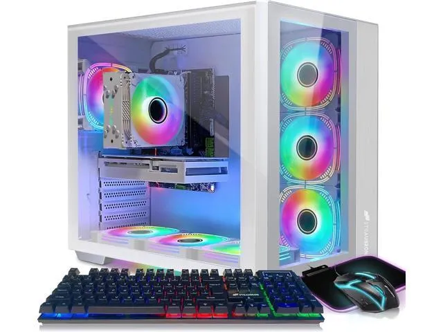 STGAubron Gaming Desktop PC,Intel Core i7-10700KF up to 5.1G,GeForce RTX 3060 Ti 8G GDDR6,32G DDR4,2T SSD,WiFi,BT 5.0,RGB Fan x 7,RGB Keyboard&Mouse&Mouse Pad,W11H64