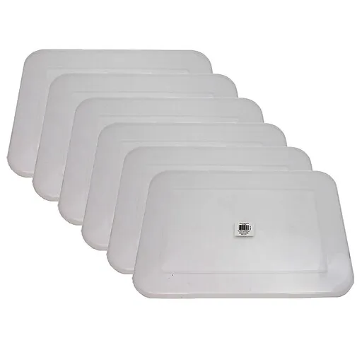 Teacher Created Resources Plastic Storage Bin Lid, Large, Clear, Pack of 6 (TCR20343-6)