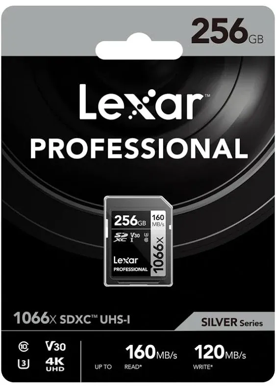 Lexar Professional 1066x 256GB SDXC UHS-I Card Silver Series Memory Card - (Pack of 2)