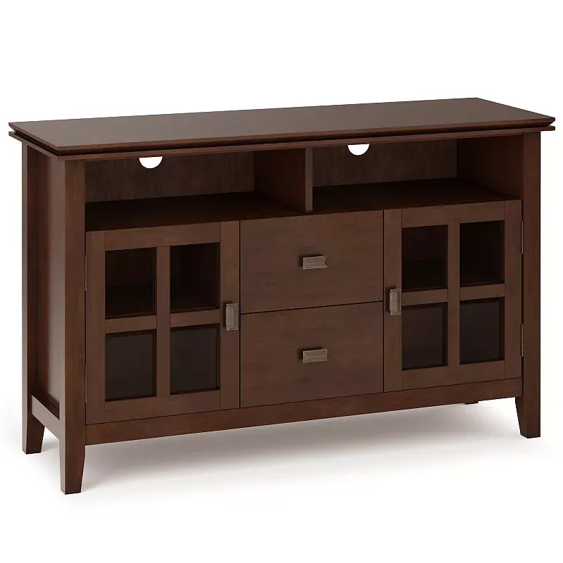 Simpli Home Artisan TV Media Stand, Brown