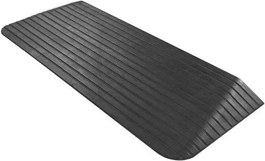 Silver Spring 2" Solid Rubber Power Wheelchair Threshold Ramp Black