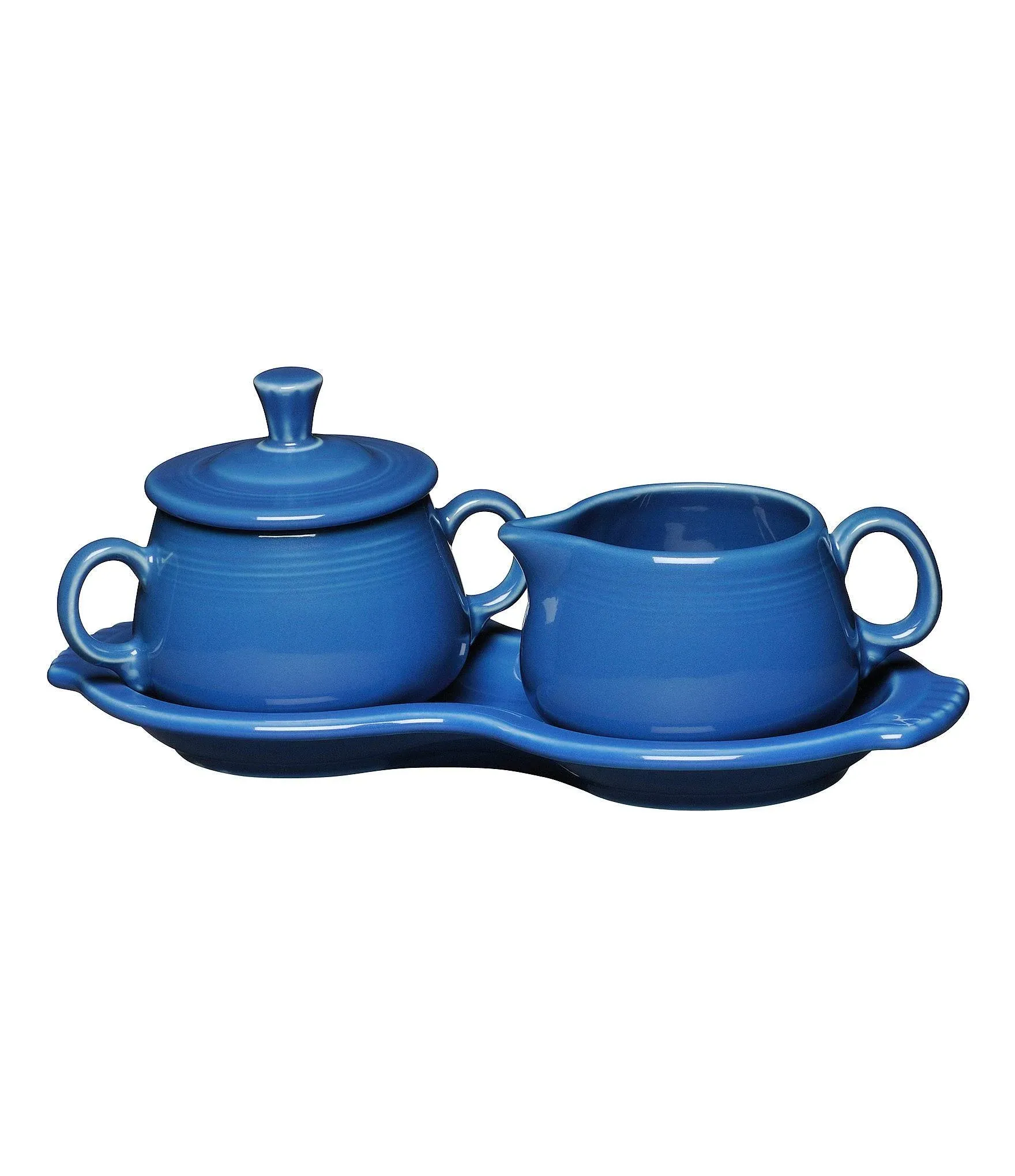 Fiesta Covered Creamer and Sugar Set with Tray