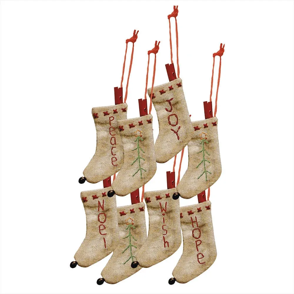 Primitives by Kathy Tiny Stitched Stocking Garland