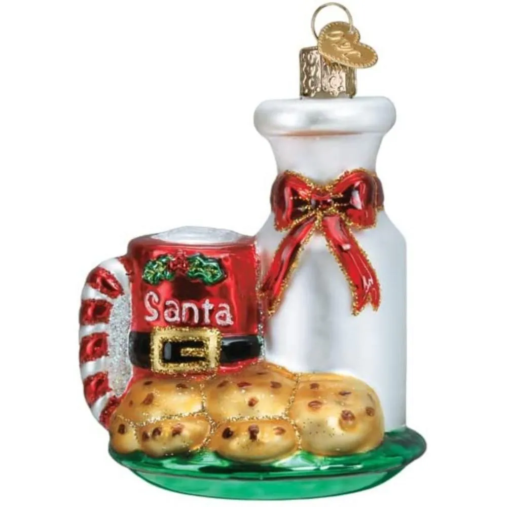 Old World Christmas Santa's Milk & Cookies Ornament