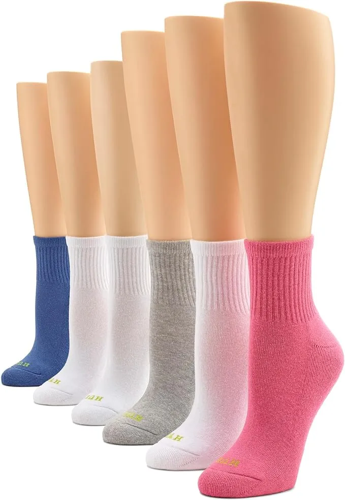 HUE Women's Mini Crew Sock 6 Pack