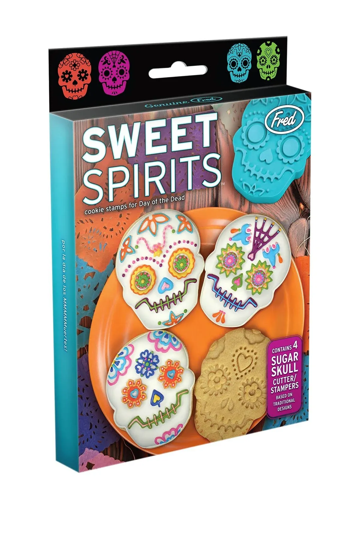 Genuine Fred SWEET SPIRITS Day of the Dead Cookie Cutter/Stampers, Set of 4