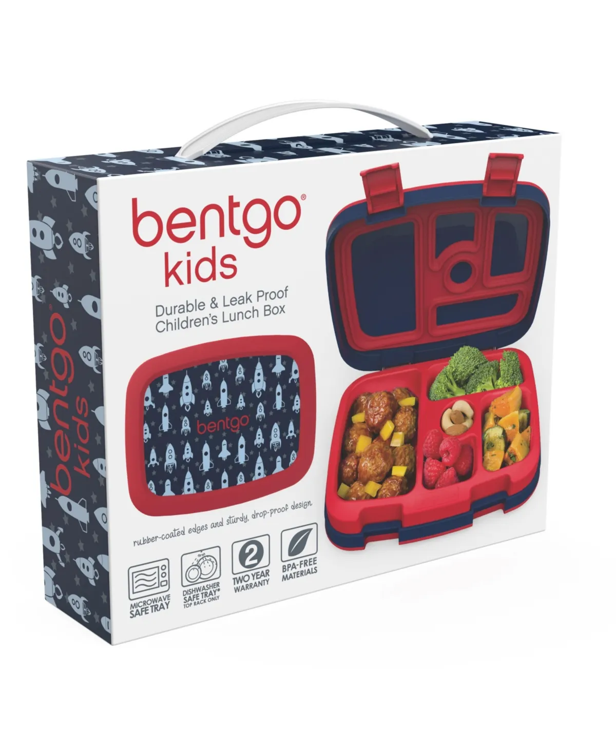 Bentgo Kids Imprime a Prueba de Fugas, Caja de Almuerzo para Niños Estilo Bento de 5 Compartimentos, sin BPA, Apto para Lavavajillas, Materiales Aptos para Alimentos (Unicorn)