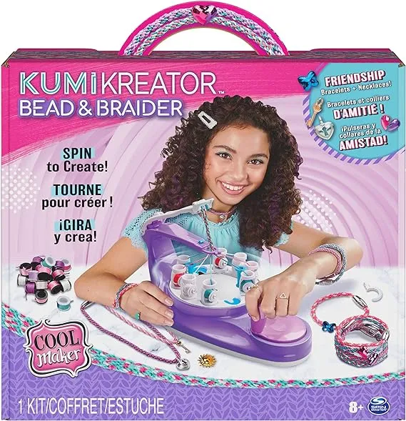 Cool Maker, KumiKreator Bead & Braider Friendship Necklace and Bracelet Making Kit, Arts & Crafts Kids Toys, for Kids Ages 8 and up