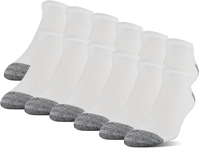 Gildan Men's Half Cushion Terry Foot Bed Socks (12-Pack)