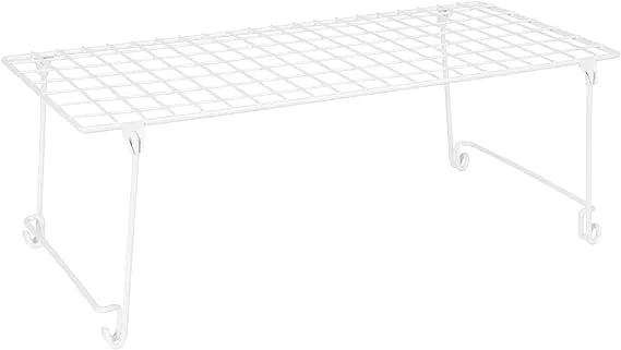 ClosetMaid Stack and Hang 21.5'' x 10.75'' x 7.87'' Stainless Steel Wire Shelf Organizer Unit for Closets, Kitchen, and Laundry Rooms, White