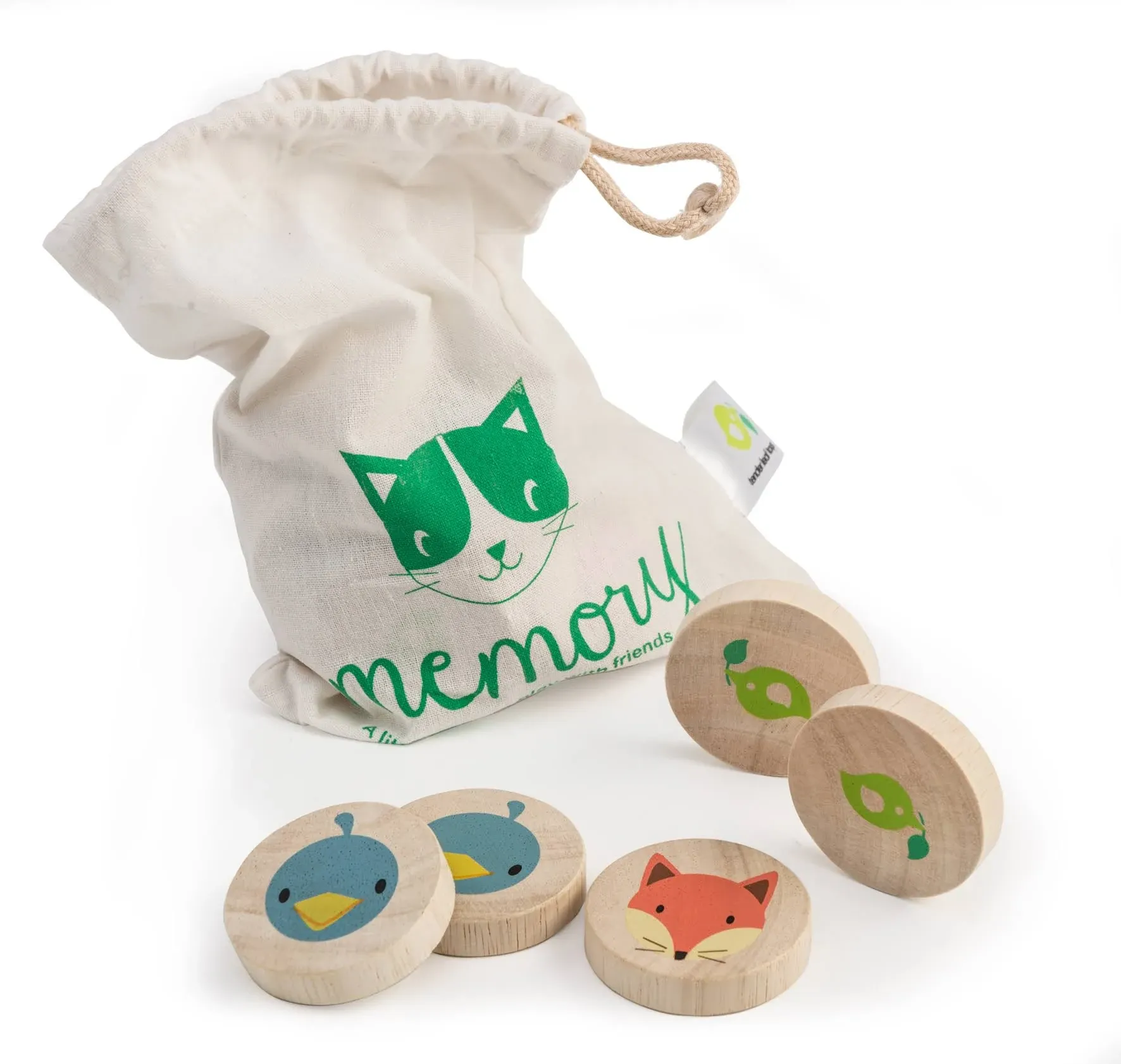 Tender Leaf Toys Clever Cat Memory Game with Canvas Storage Bag - Fun Play While Improving Visual Memory Skills - 18 Months +