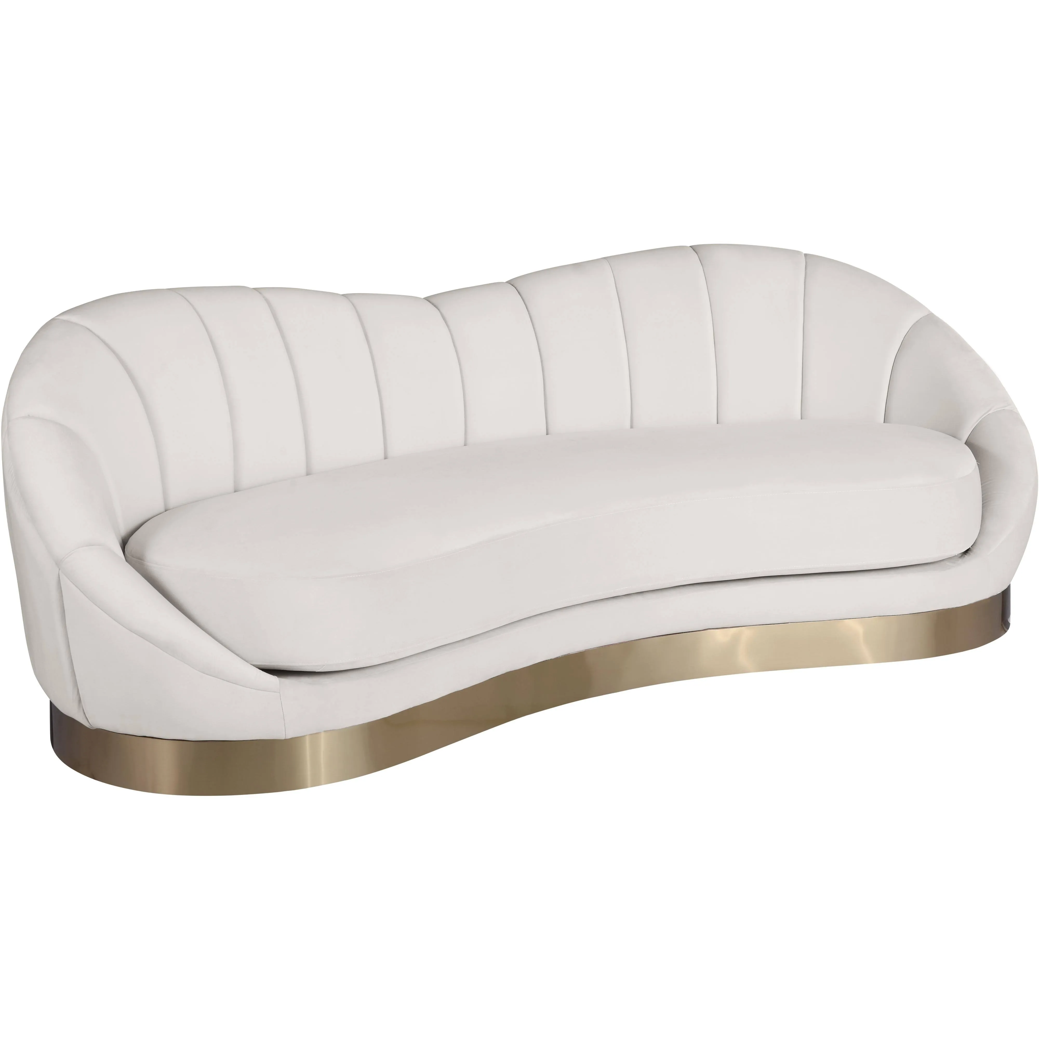 Shelly Cream Velvet Sofa