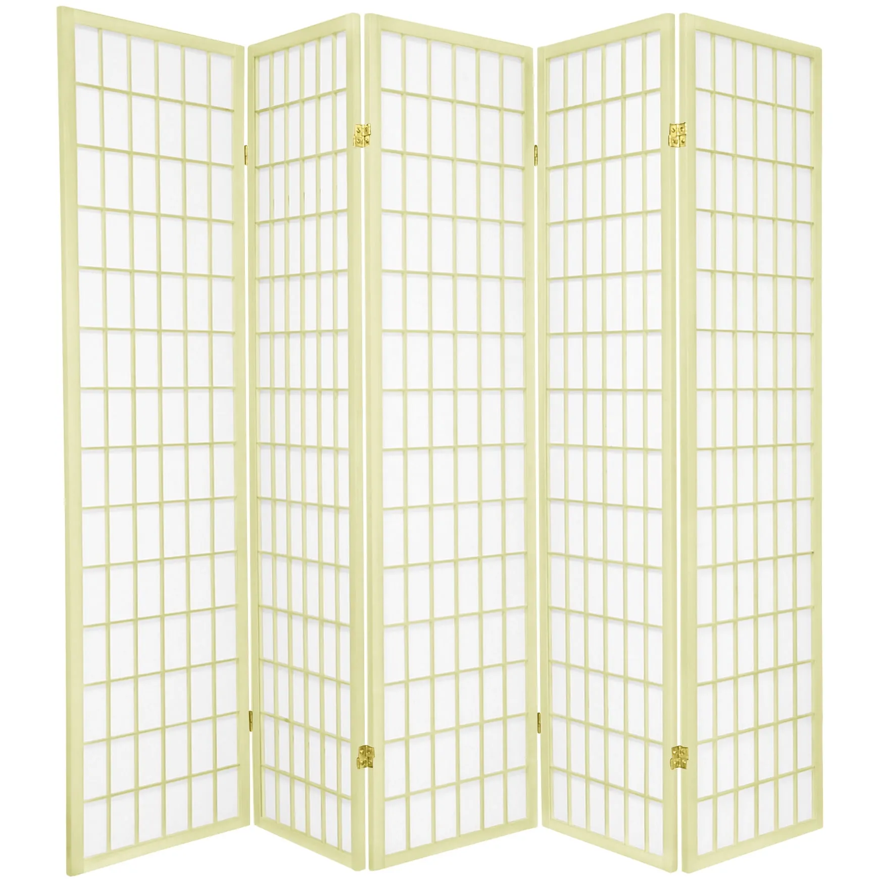 Red Lantern 6 ft. Tall Window Pane-Special Edition-Ivory-5 Panels Room Divider