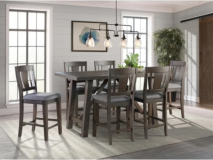 Picket House Furnishings Carter Counter Height 7PC Dining Set-Table & Six Chairs