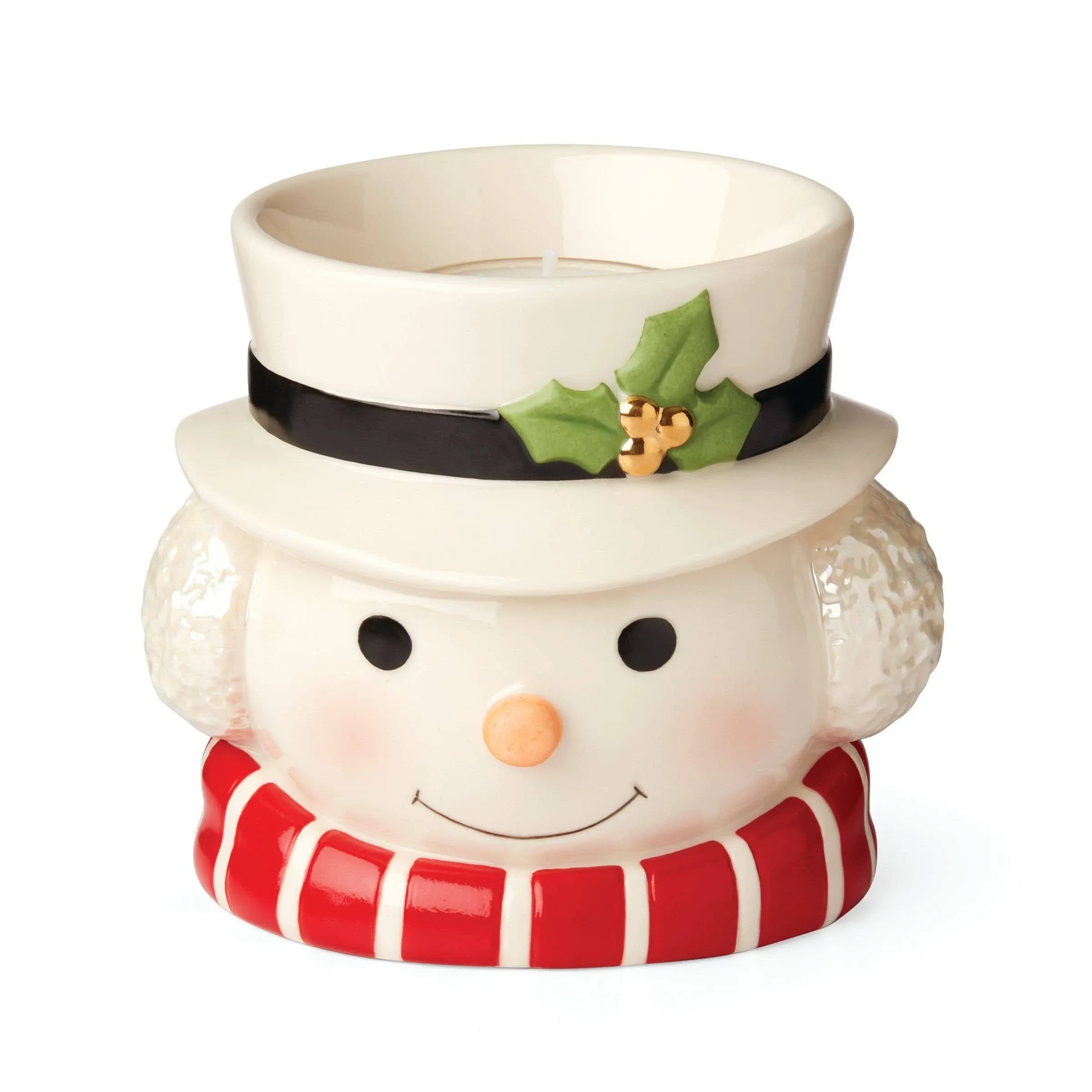 Christmas Snowman ceramic Votive with Candle - NWT - $50