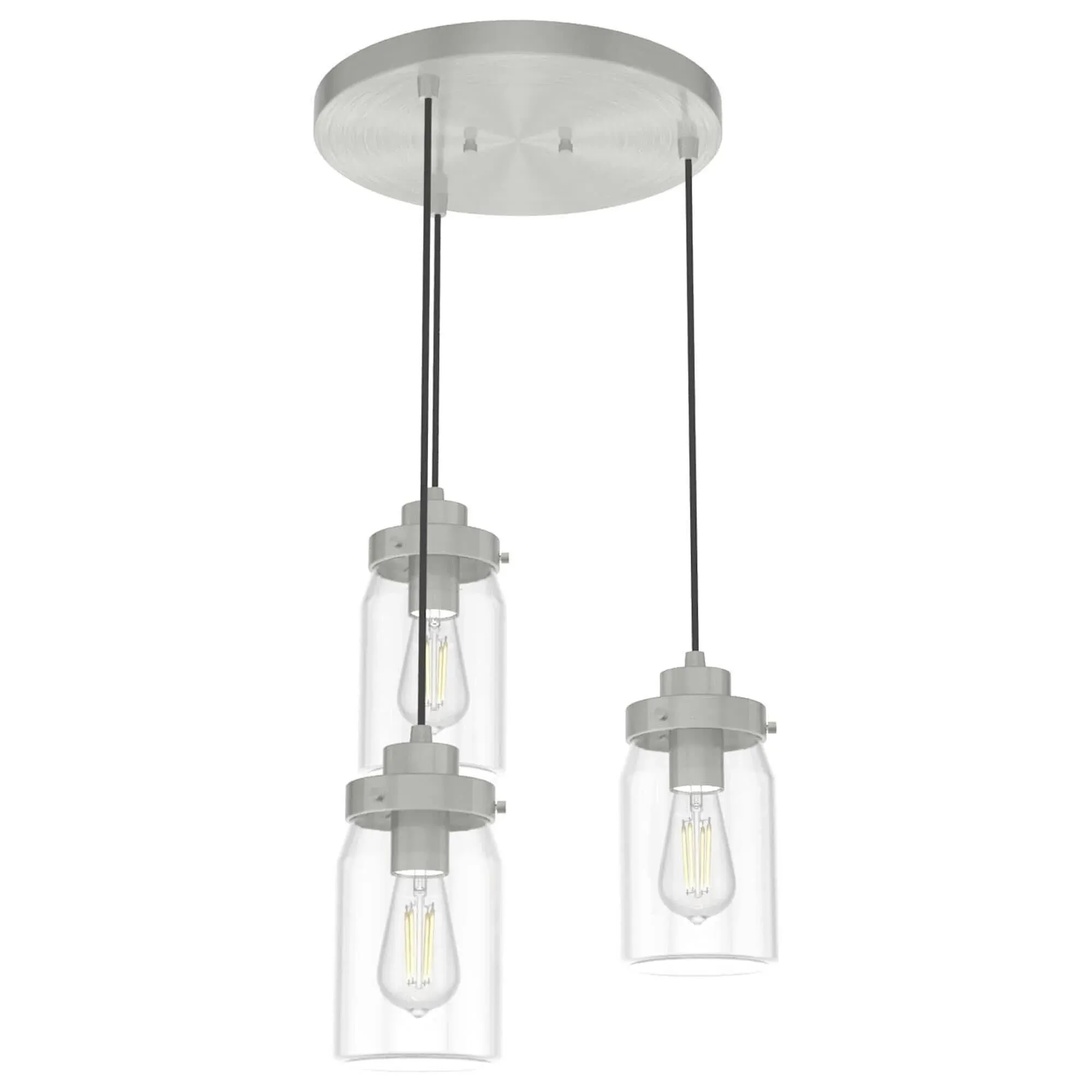 Hunter Fan Company 19158 Devon Park Cluster Pendant Light, Brushed Nickel